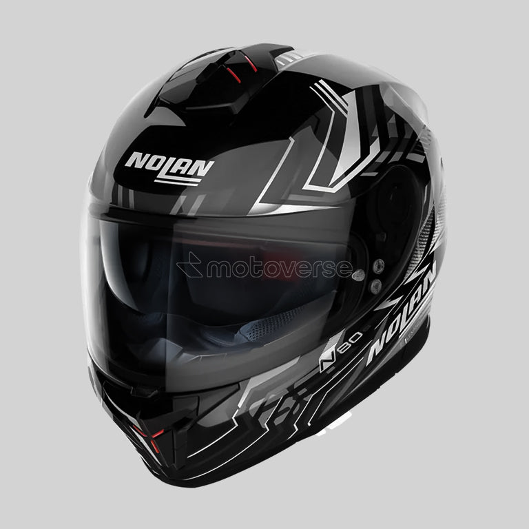 NOLAN N80-8 TURBOLENCE 077 GLOSSY BLACK FULL-FACE HELMET