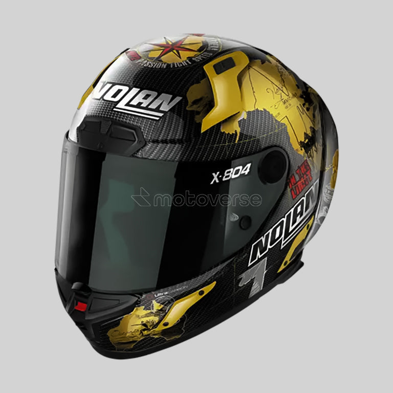 NOLAN X-804 RS ULTRA CARBON C.CHECA GOLD 025 FULL-FACE HELMET