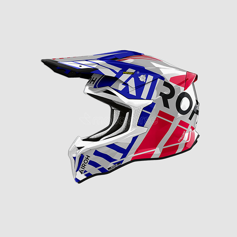 AIROH STRYCKER BRAVE OFF-ROAD HELMET BLUE/GREY GLOSS