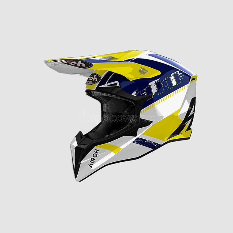 AIROH WRAAAP FEEL OFF-ROAD HELMET YELLOW/BLUE GLOSS